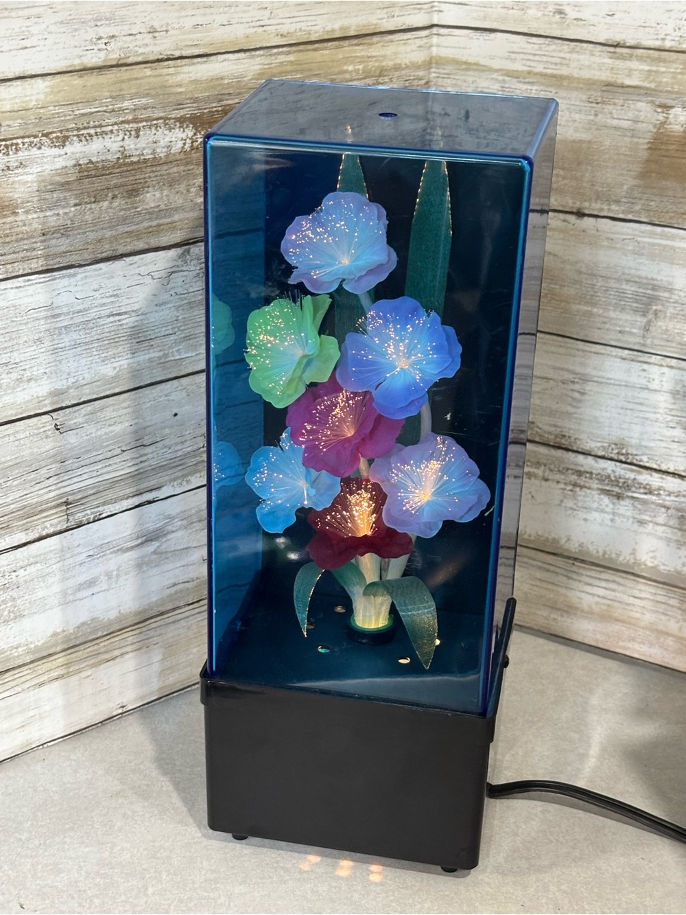Vintage 80s fibre optic flower lamp